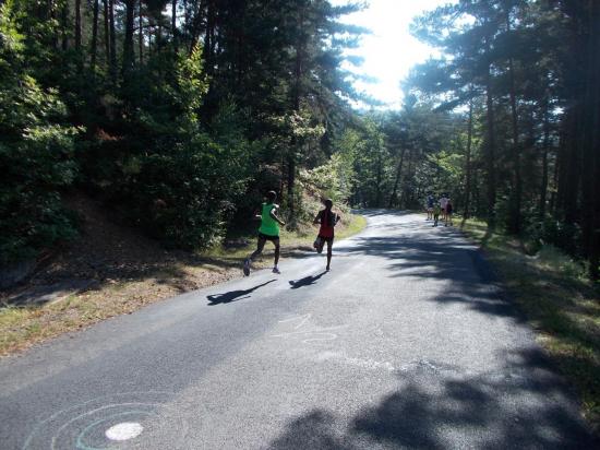 descente rapide des premiers coureurs